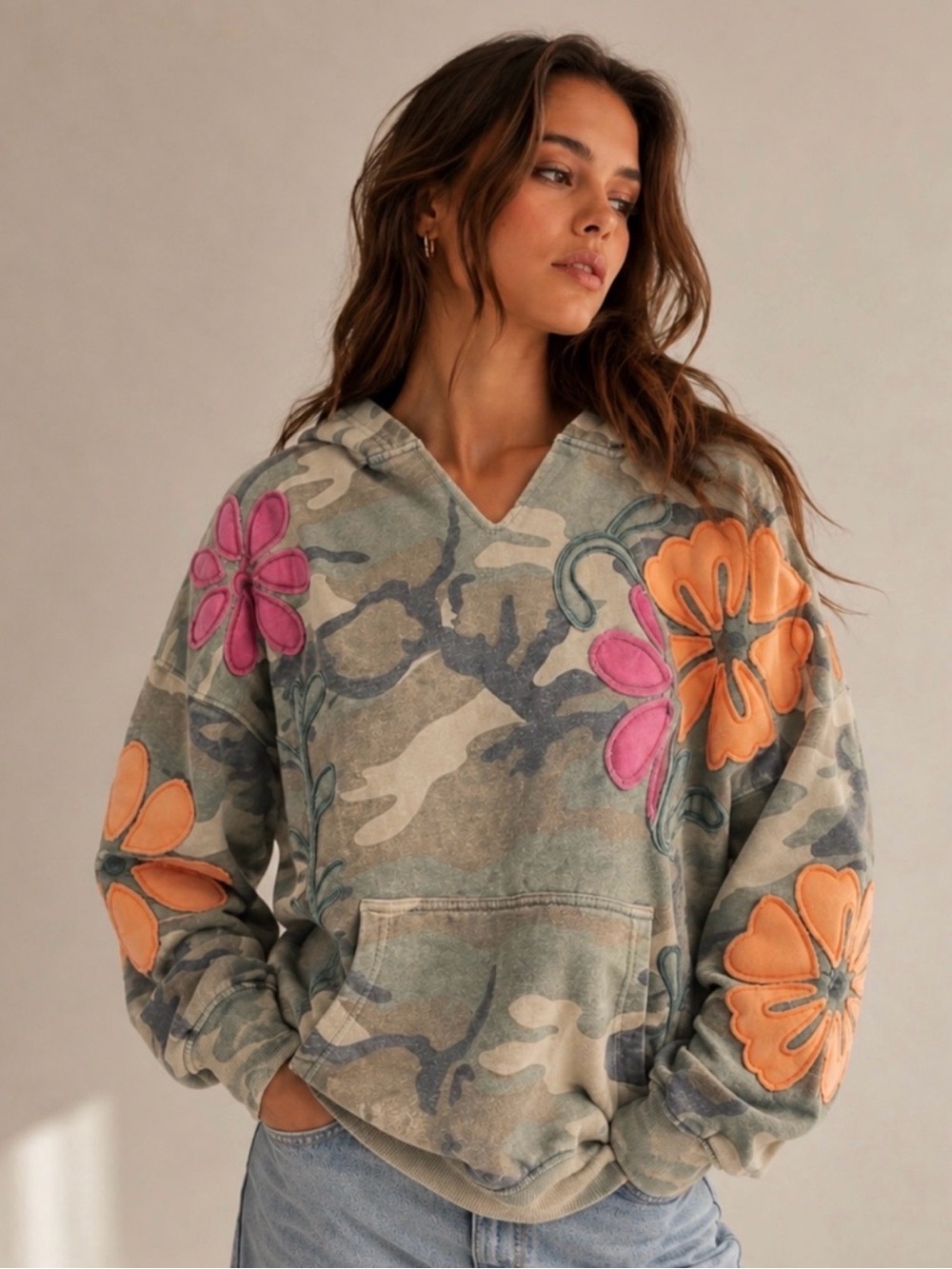NEW ETA 9/20/26 Camo Floral Patchwork
Hoodie TikTok Viral